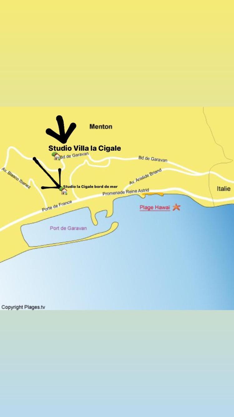 מנטון Studio La Cigale Bord De Mer מראה חיצוני תמונה